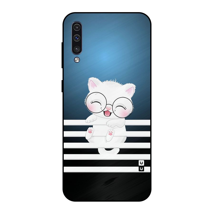 The Cat on Stripes Metal Back Case for Galaxy A30s
