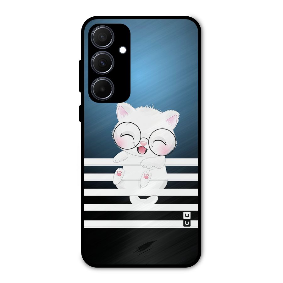The Cat on Stripes Metal Back Case for Galaxy A35