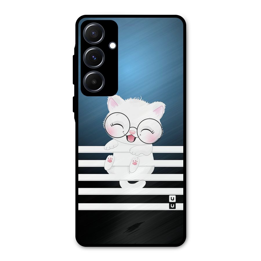 The Cat on Stripes Metal Back Case for Galaxy A55