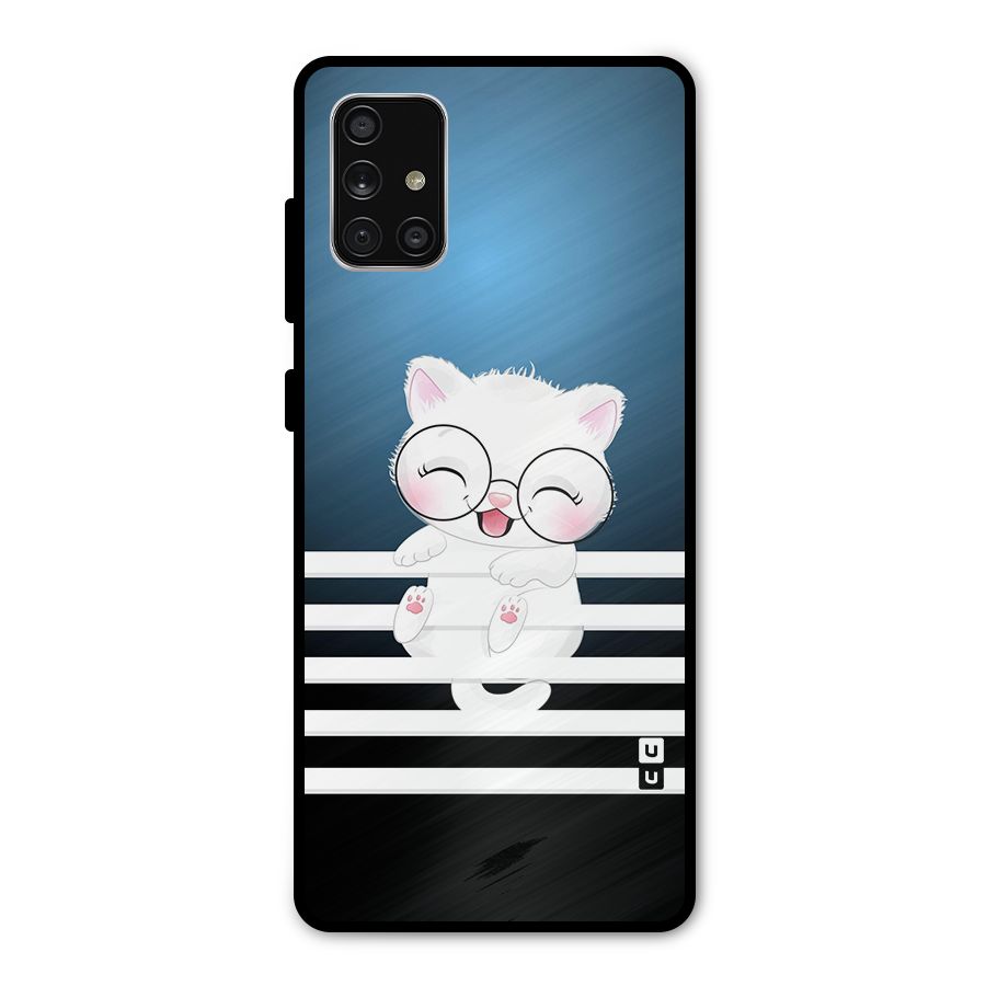 The Cat on Stripes Metal Back Case for Galaxy A71