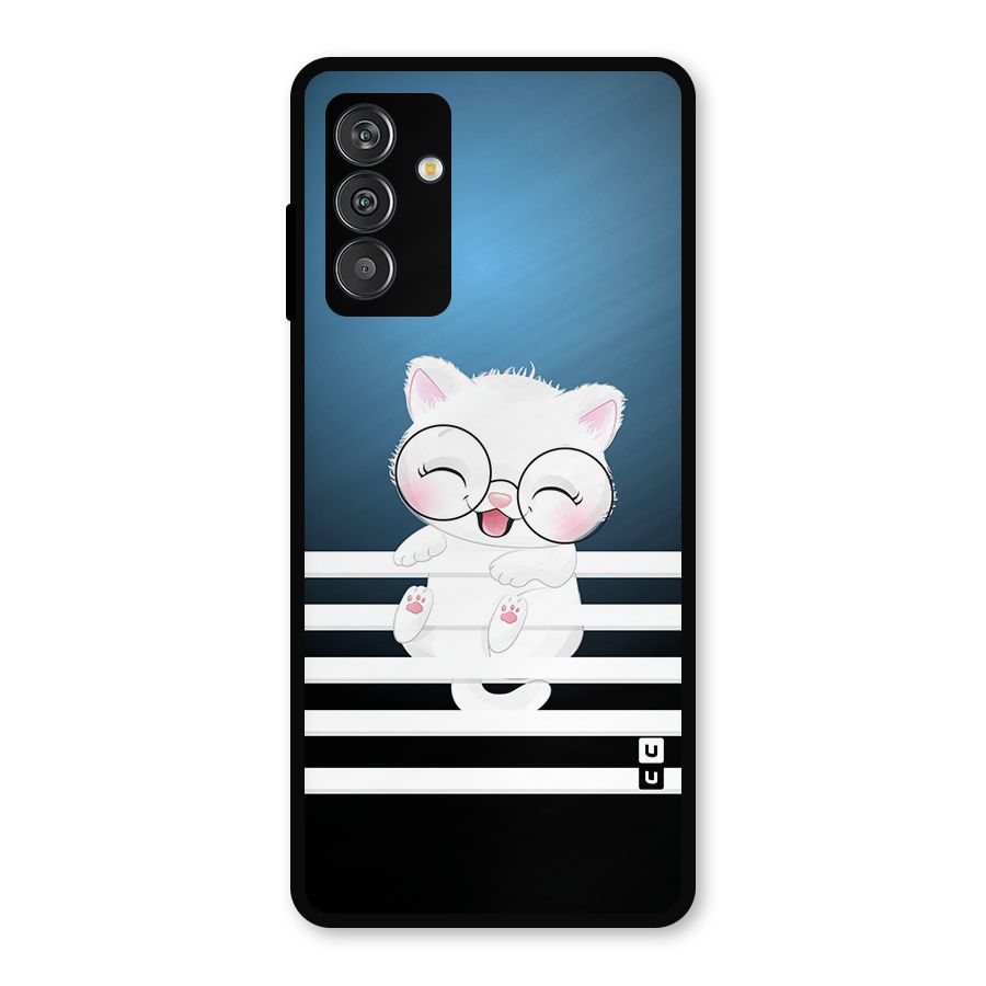 The Cat on Stripes Metal Back Case for Galaxy M13