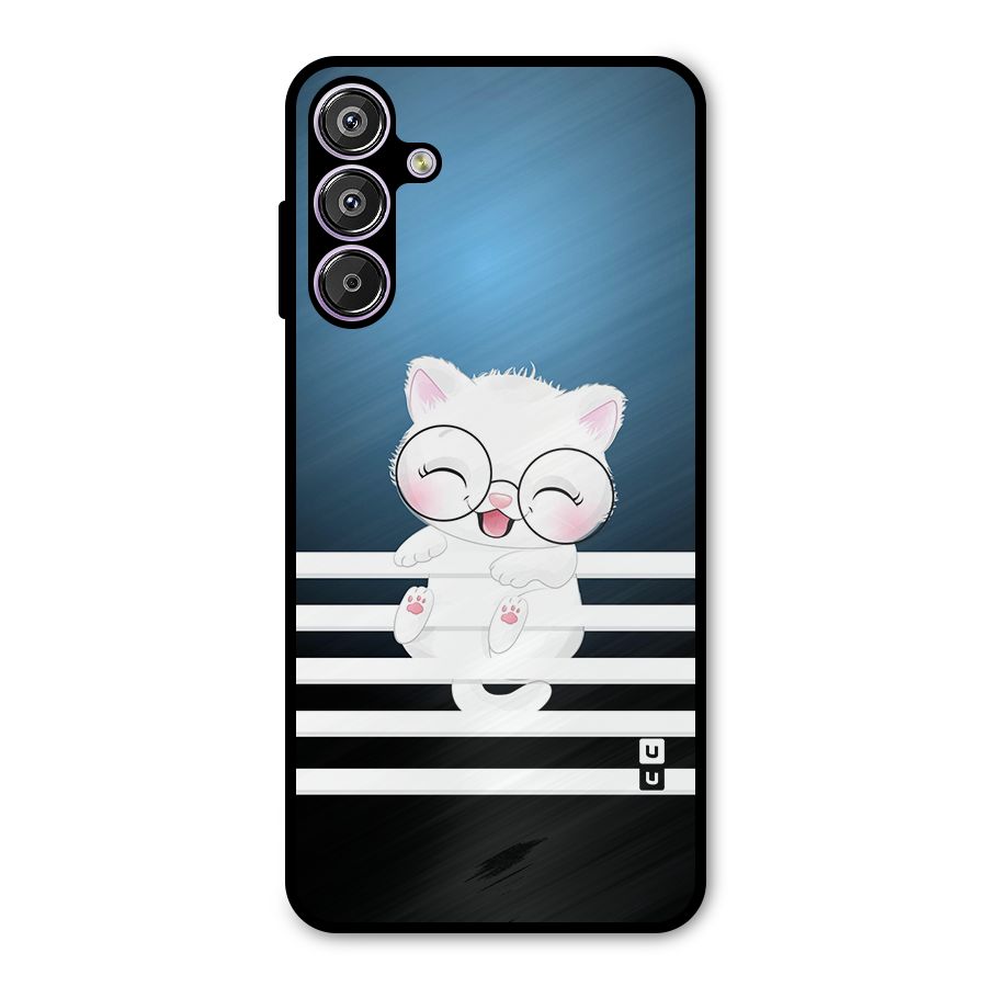 The Cat on Stripes Metal Back Case for Galaxy M15