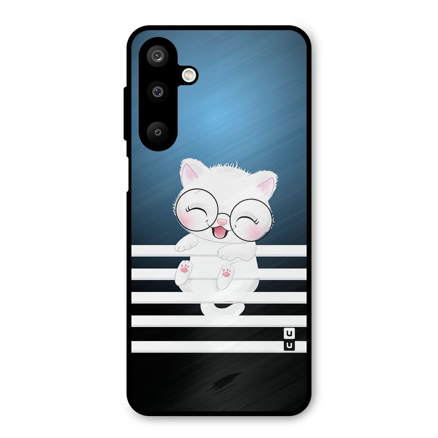 The Cat on Stripes Metal Back Case for Galaxy M16