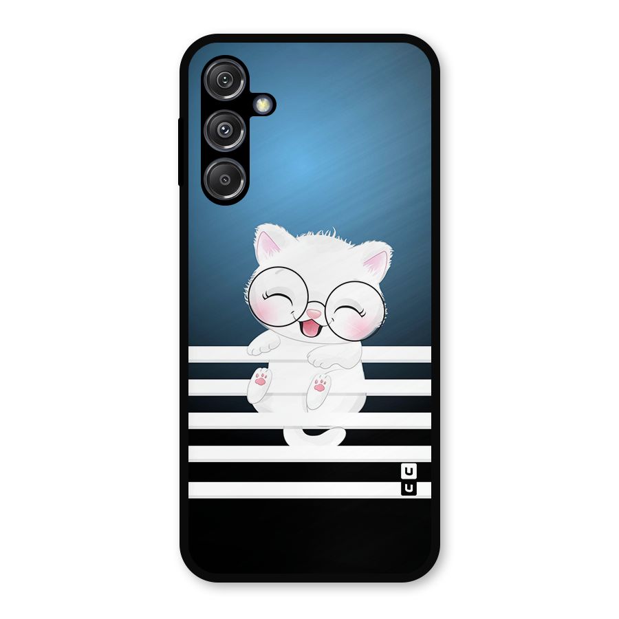 The Cat on Stripes Metal Back Case for Galaxy M34 5G