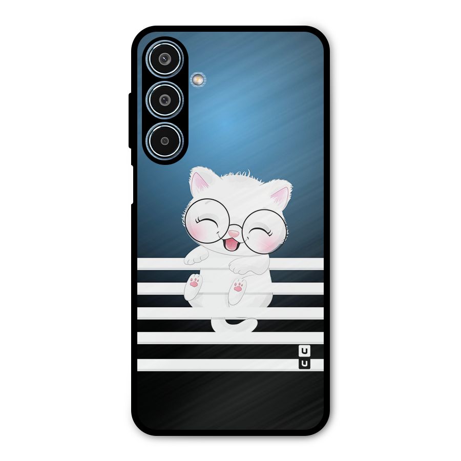 The Cat on Stripes Metal Back Case for Galaxy M35