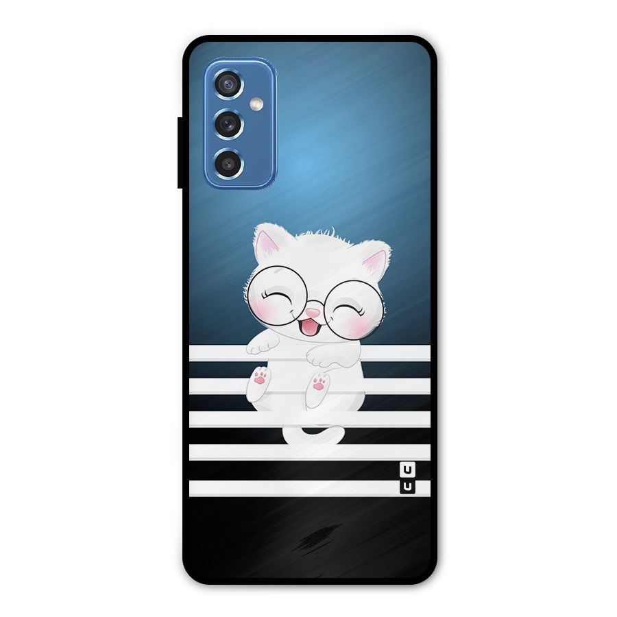 The Cat on Stripes Metal Back Case for Galaxy M52 5G