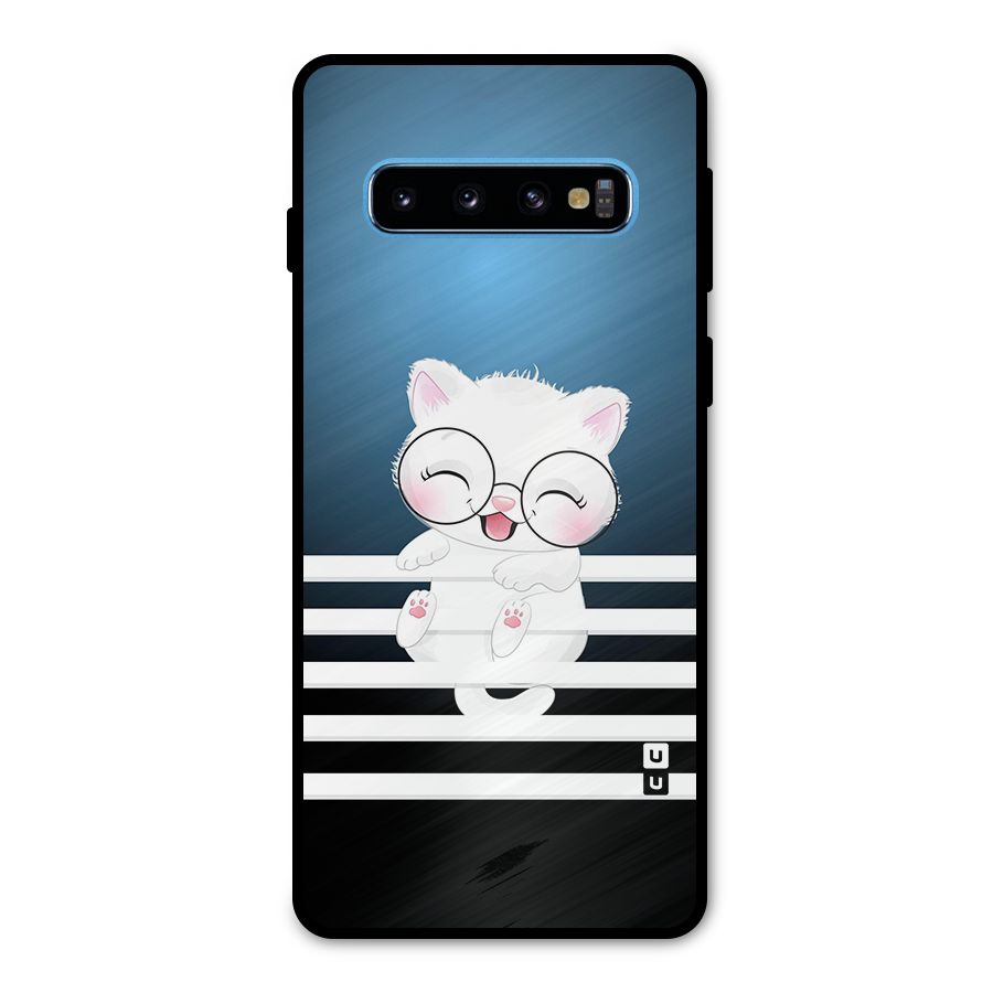 The Cat on Stripes Metal Back Case for Galaxy S10