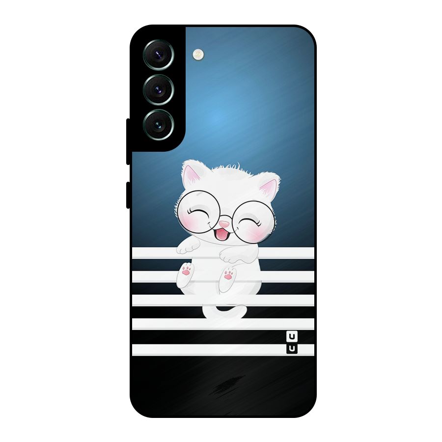 The Cat on Stripes Metal Back Case for Galaxy S22 Plus 5G