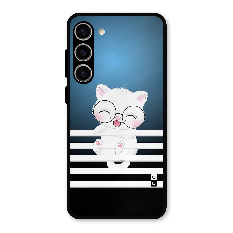 The Cat on Stripes Metal Back Case for Galaxy S23 Plus