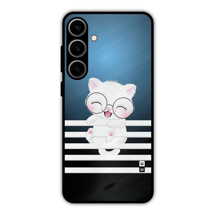 The Cat on Stripes Metal Back Case for Galaxy S24 Plus