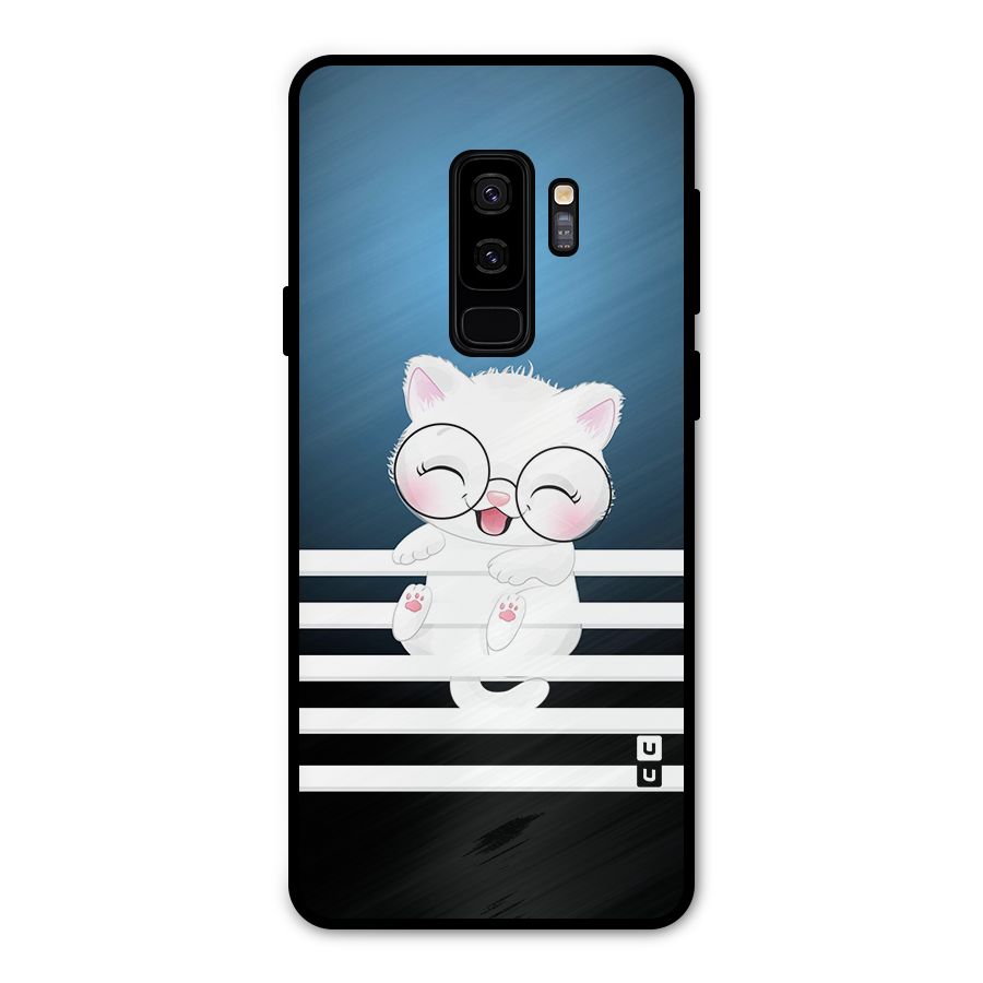 The Cat on Stripes Metal Back Case for Galaxy S9 Plus