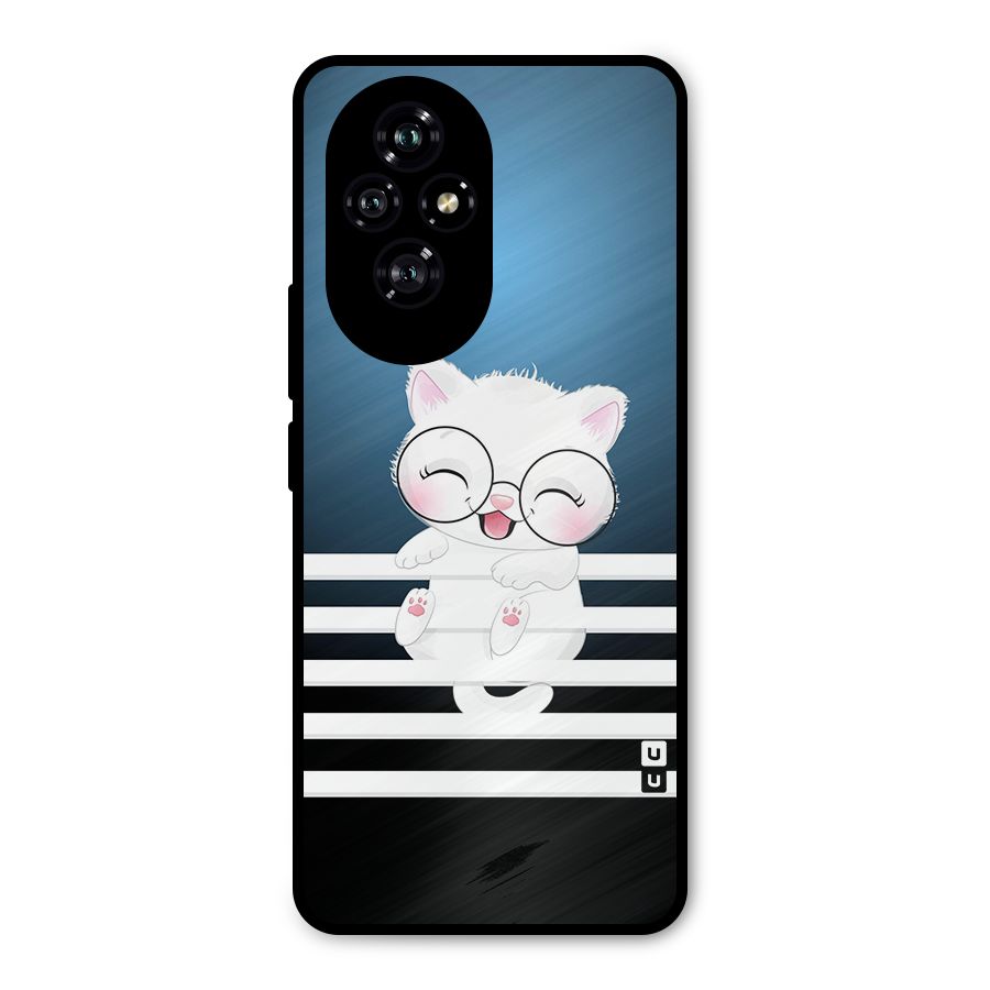 The Cat on Stripes Metal Back Case for Honor 200