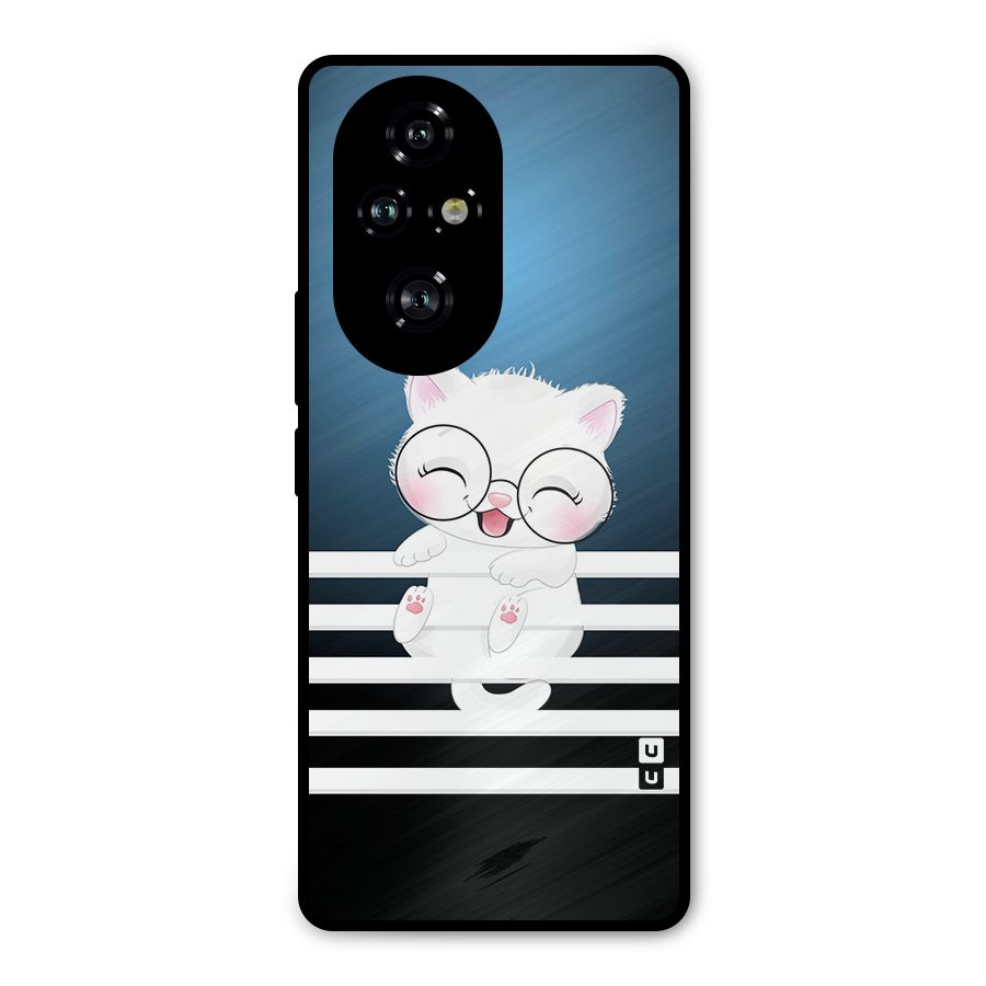 The Cat on Stripes Metal Back Case for Honor 200 Pro