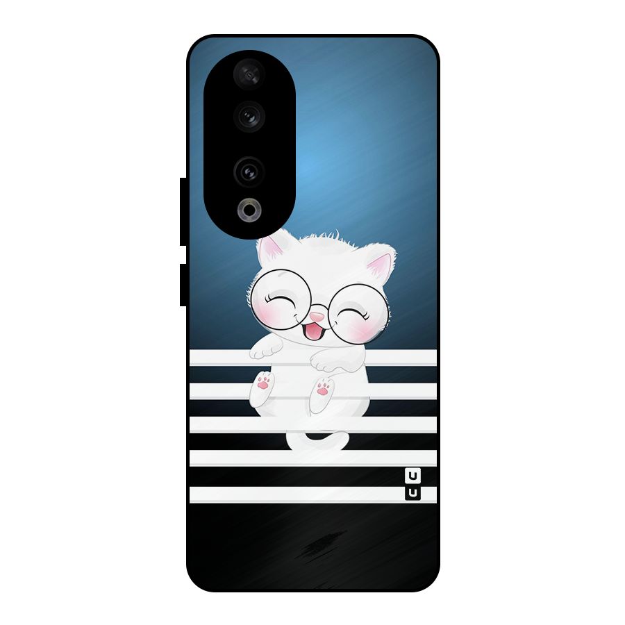 The Cat on Stripes Metal Back Case for Honor 90