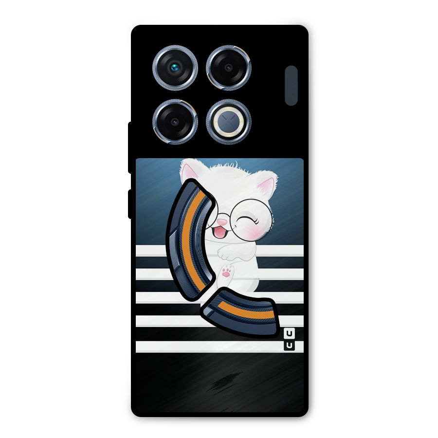 The Cat on Stripes Metal Back Case for Infinix GT 20 Pro