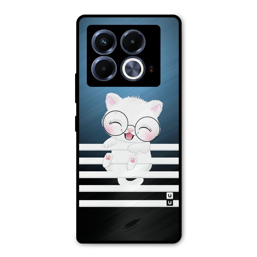 The Cat on Stripes Metal Back Case for Infinix Note 40 5G