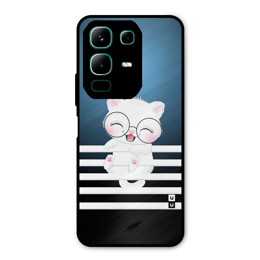 The Cat on Stripes Metal Back Case for Infinix Note 50x