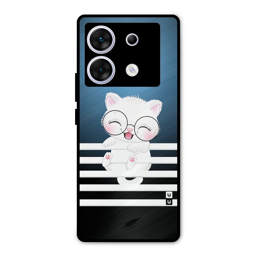 The Cat on Stripes Metal Back Case for Infinix Zero 30 5G