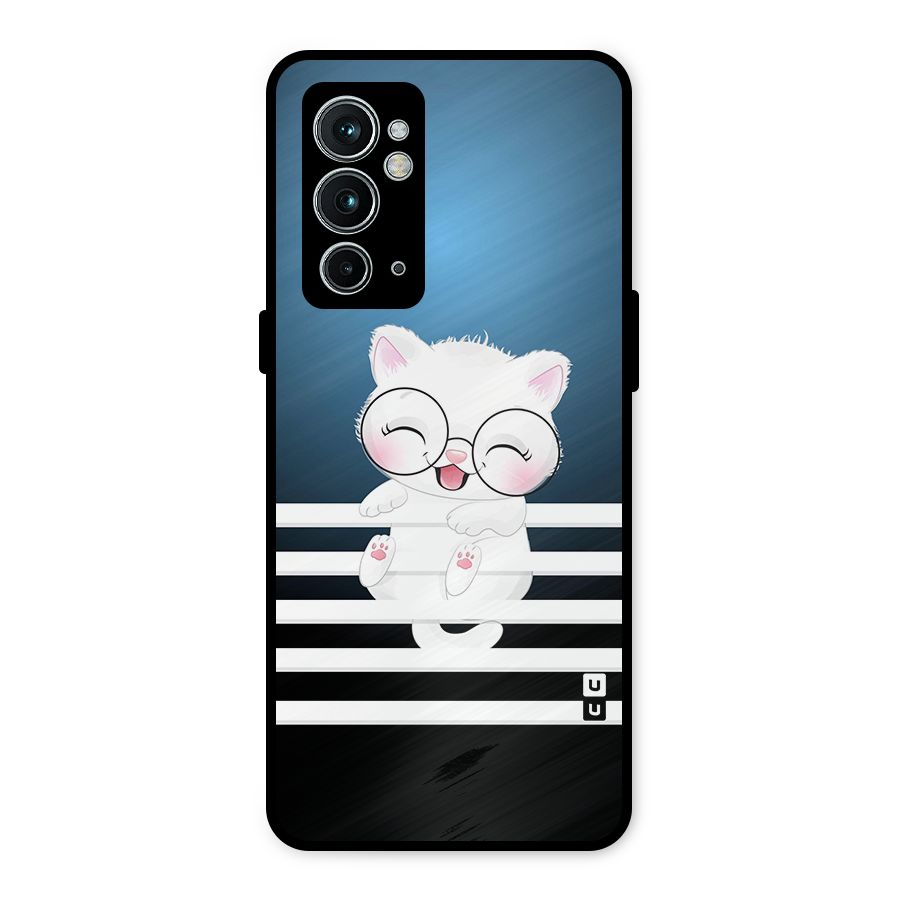 The Cat on Stripes Metal Back Case for OnePlus 9RT 5G