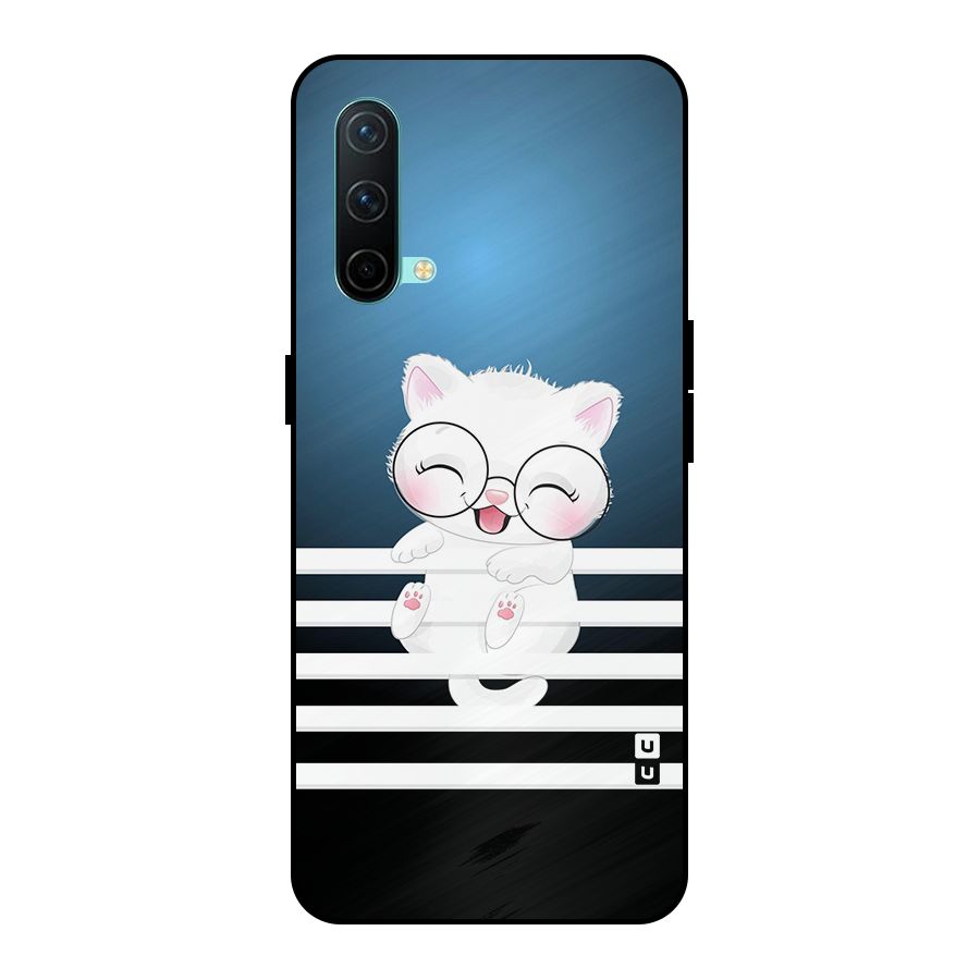 The Cat on Stripes Metal Back Case for OnePlus Nord CE 5G