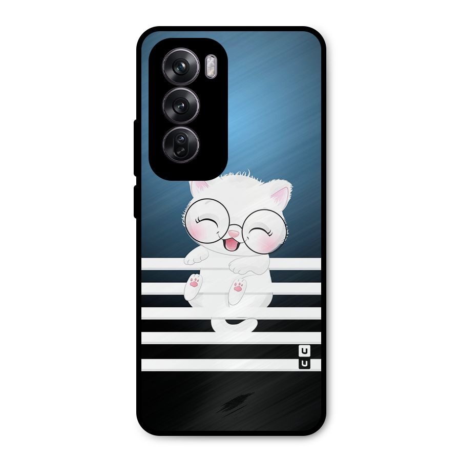 The Cat on Stripes Metal Back Case for Oppo Reno12 Pro