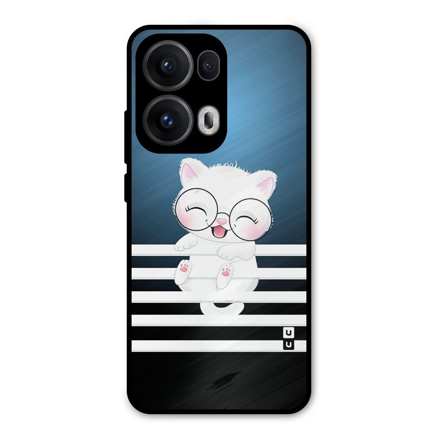 The Cat on Stripes Metal Back Case for Oppo Reno13 Pro