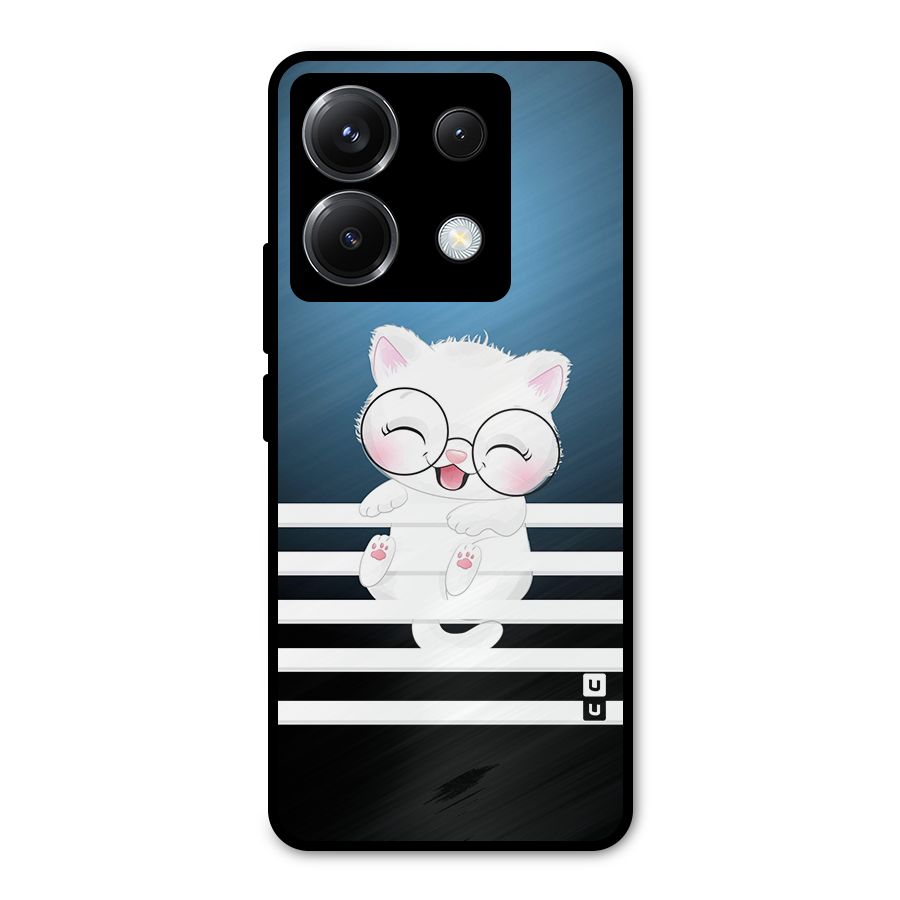The Cat on Stripes Metal Back Case for Poco X6