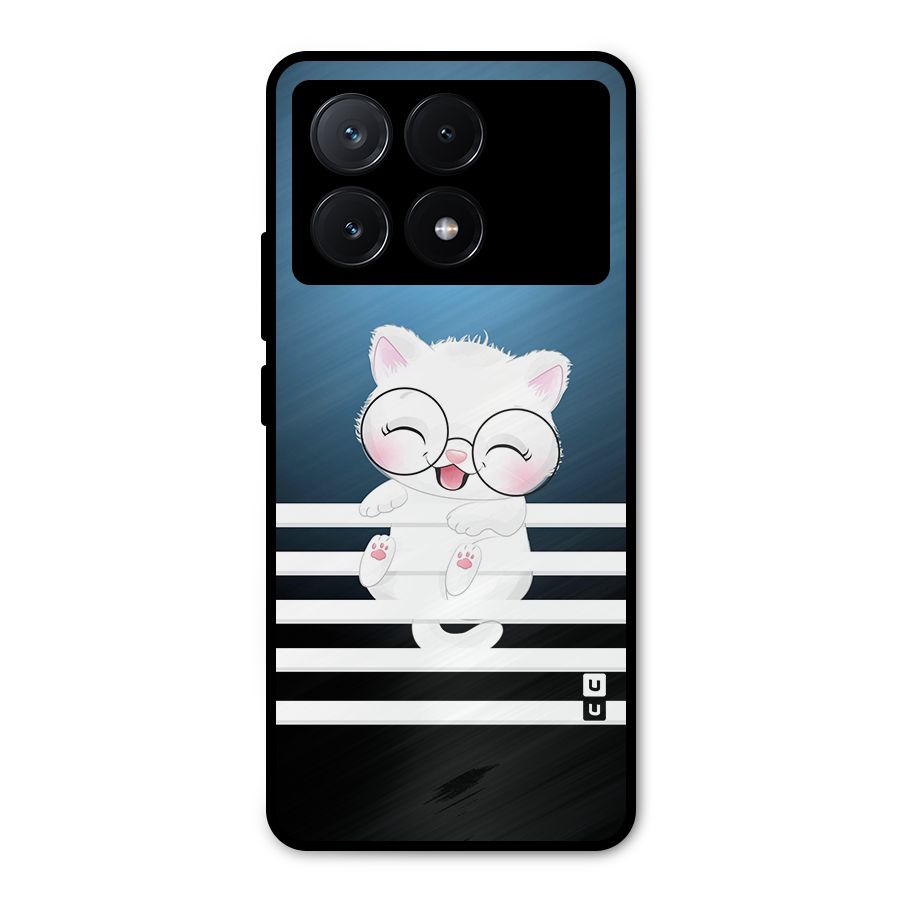 The Cat on Stripes Metal Back Case for Poco X6 Pro