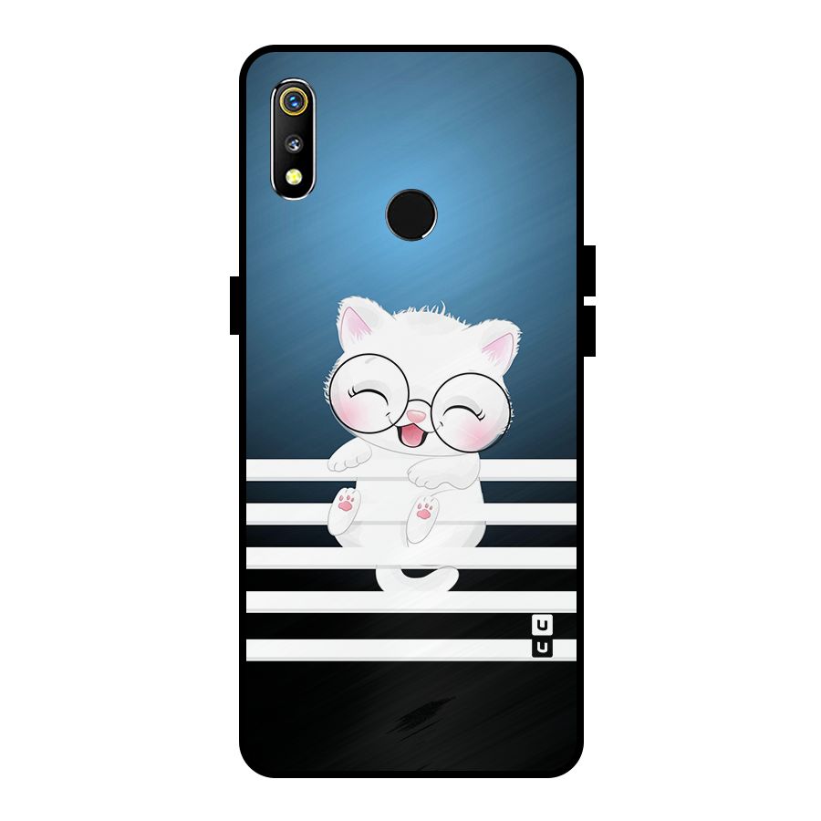The Cat on Stripes Metal Back Case for Realme 3i