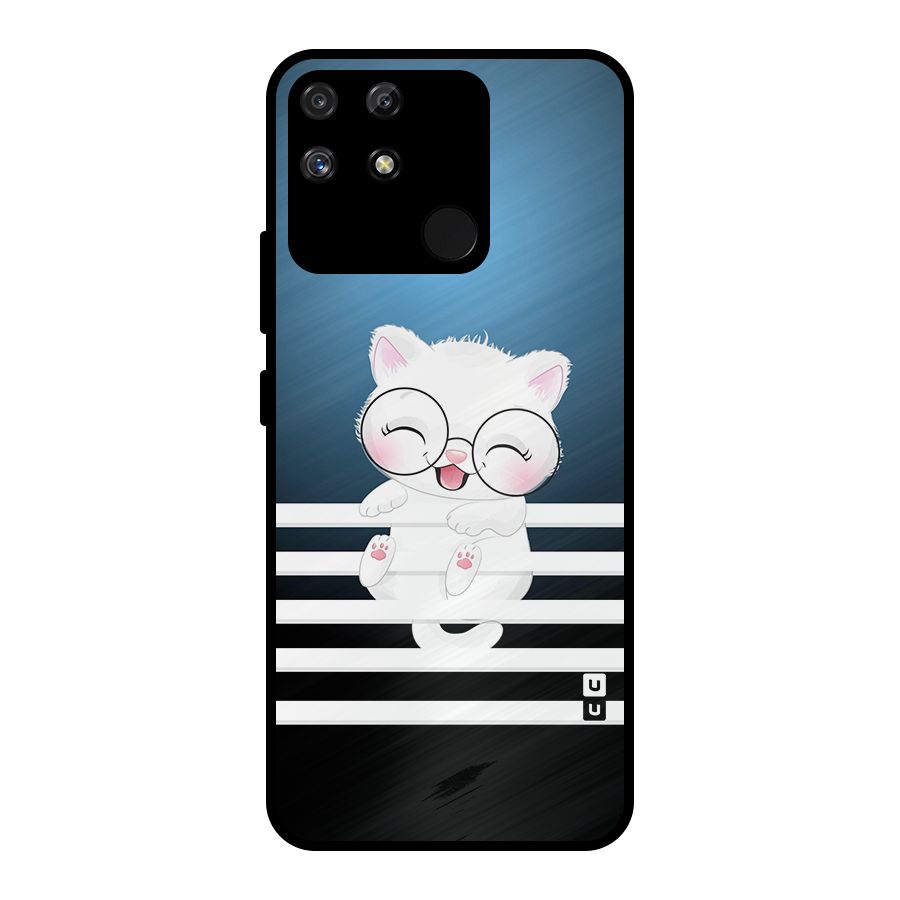 The Cat on Stripes Metal Back Case for Realme Narzo 50A