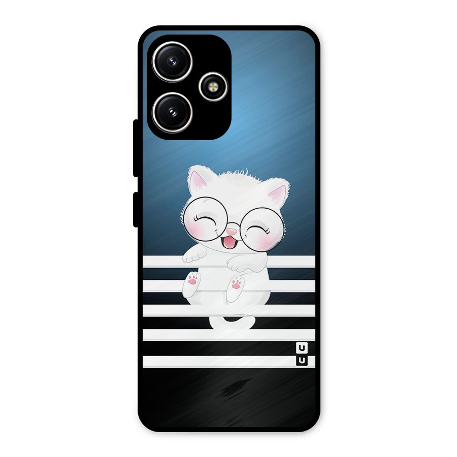 The Cat on Stripes Metal Back Case for Redmi 12 5G
