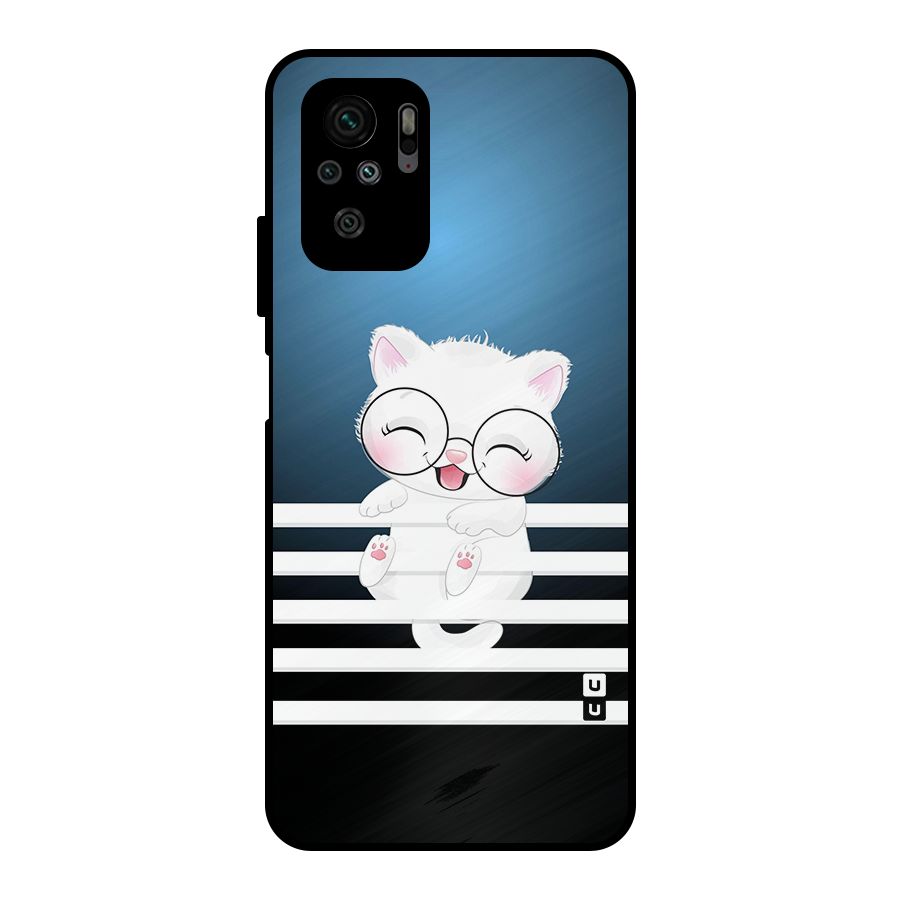 The Cat on Stripes Metal Back Case for Redmi Note 10S