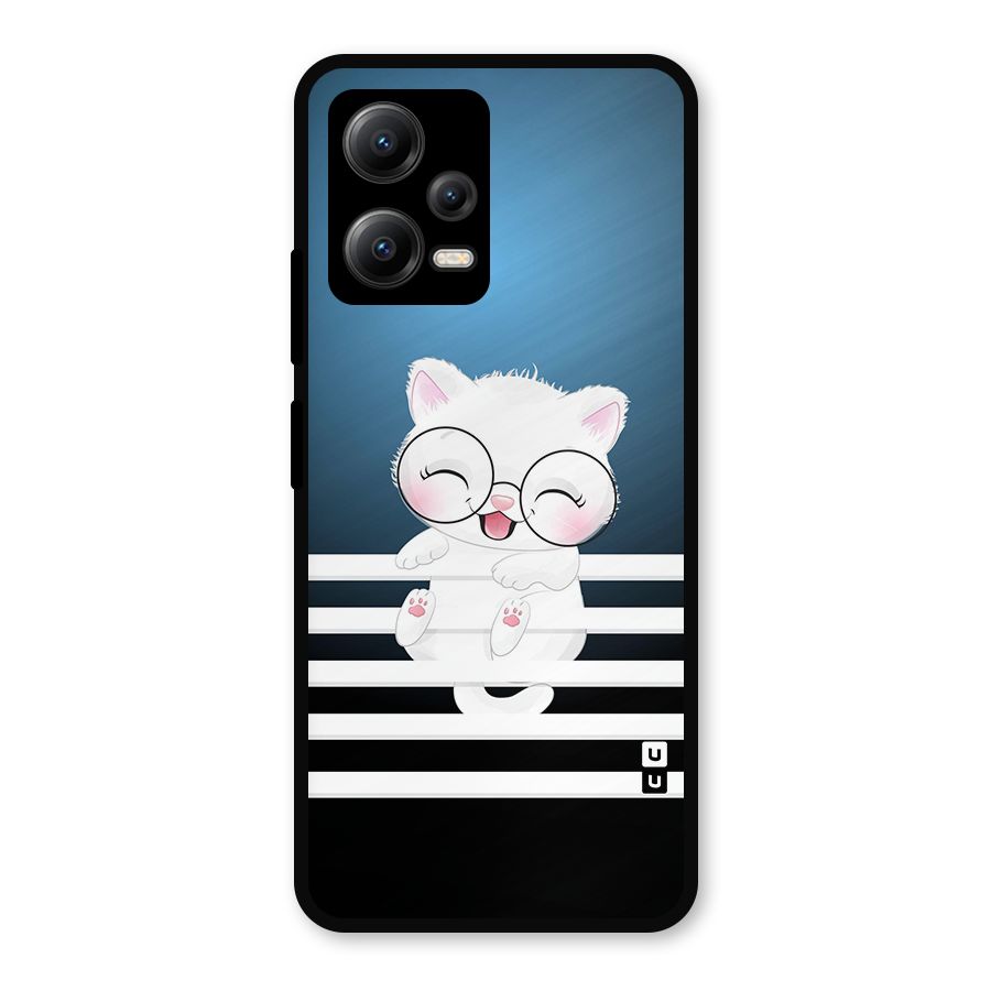 The Cat on Stripes Metal Back Case for Redmi Note 12 5G