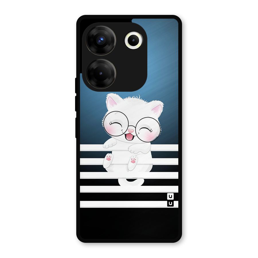 The Cat on Stripes Metal Back Case for Tecno Camon 20 Pro