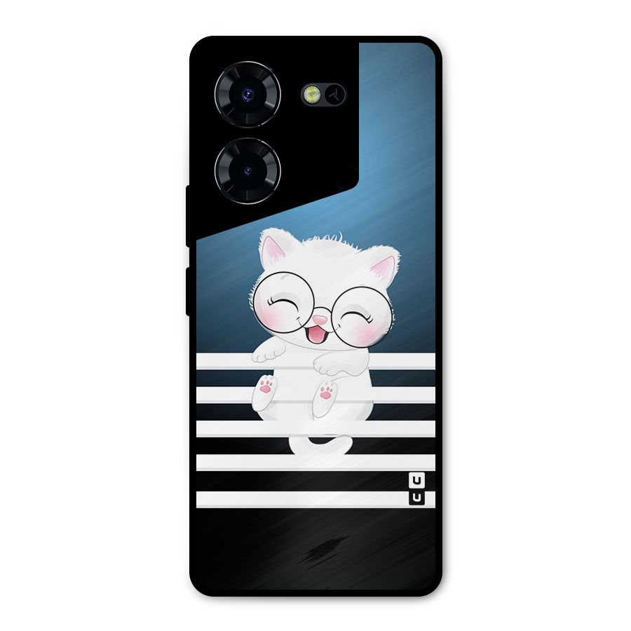 The Cat on Stripes Metal Back Case for Tecno Pova 5 Pro 5G