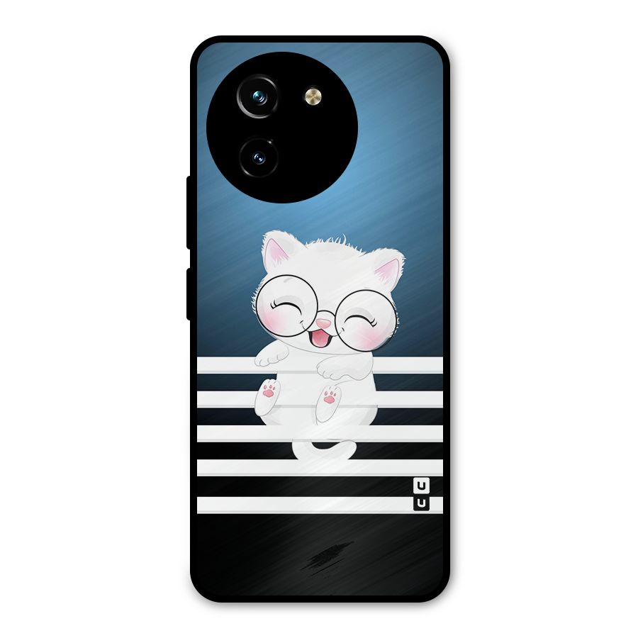The Cat on Stripes Metal Back Case for Vivo T3x