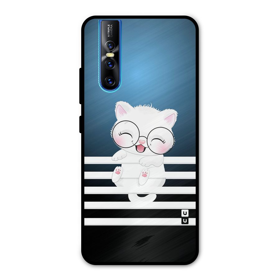 The Cat on Stripes Metal Back Case for Vivo V15 Pro