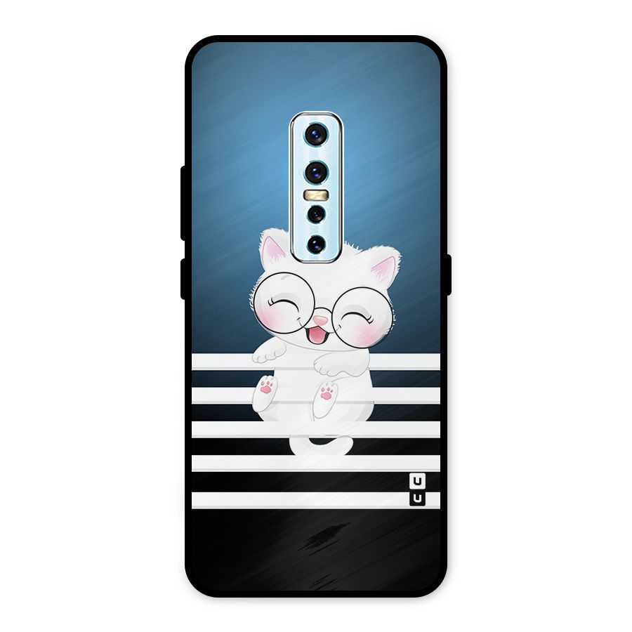 The Cat on Stripes Metal Back Case for Vivo V17 Pro