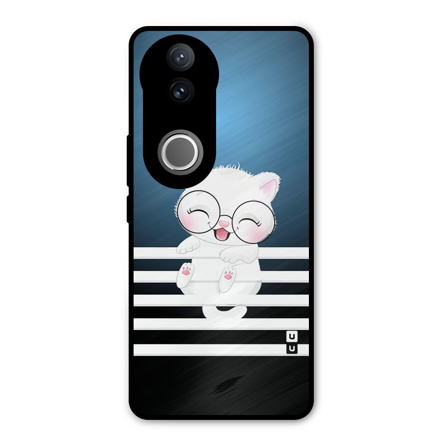 The Cat on Stripes Metal Back Case for Vivo V50