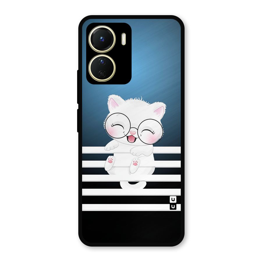 The Cat on Stripes Metal Back Case for Vivo Y16