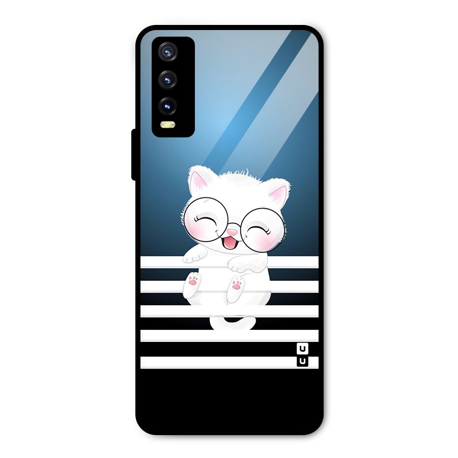 The Cat on Stripes Metal Back Case for Vivo Y20g