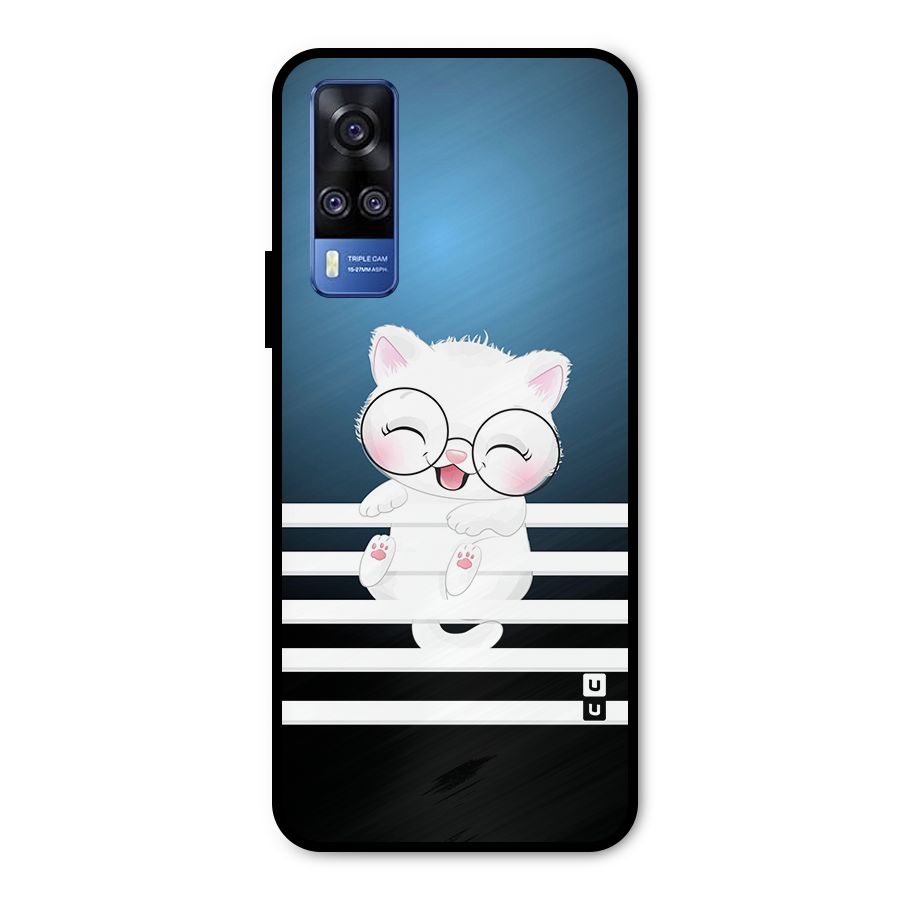 The Cat on Stripes Metal Back Case for Vivo Y51A