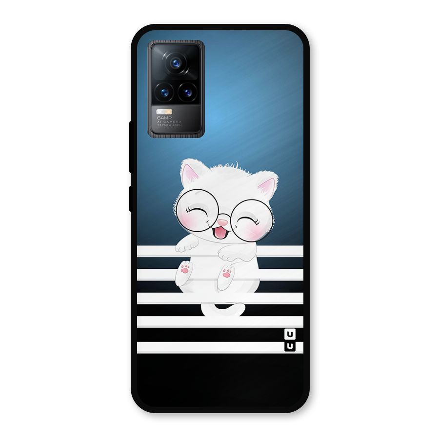 The Cat on Stripes Metal Back Case for Vivo Y73