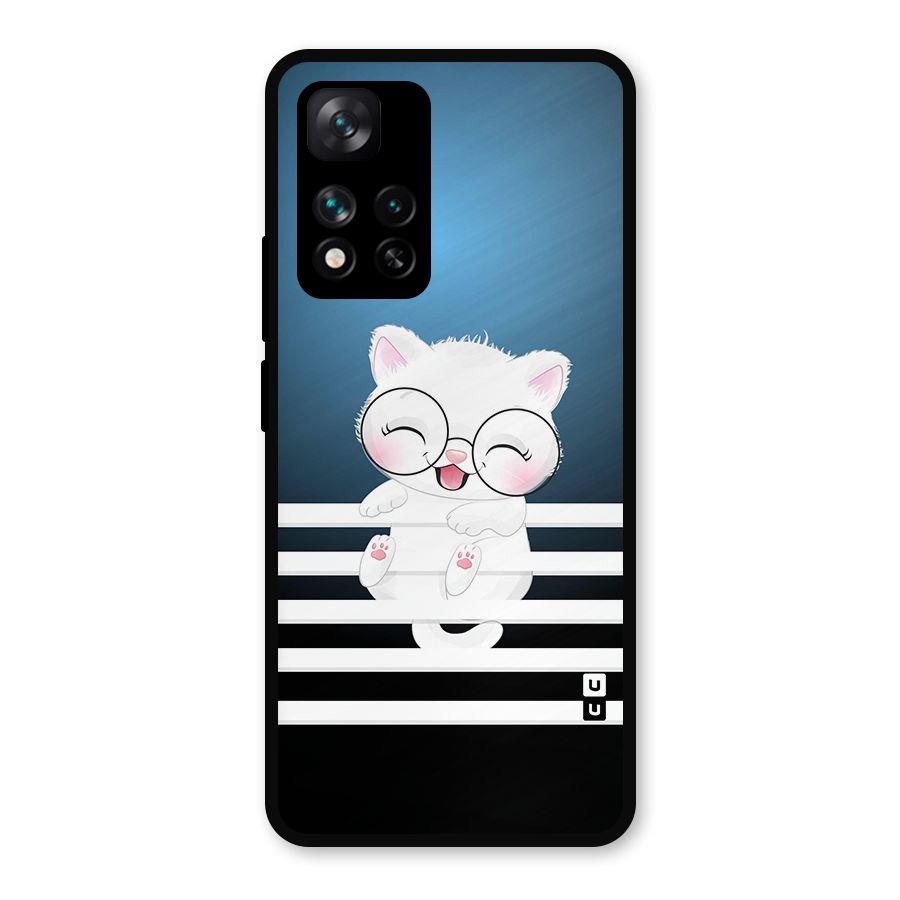 The Cat on Stripes Metal Back Case for Xiaomi 11i Hypercharge 5G