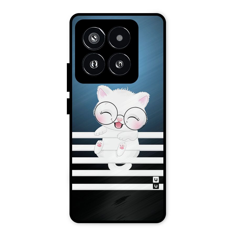 The Cat on Stripes Metal Back Case for Xiaomi 14 Pro