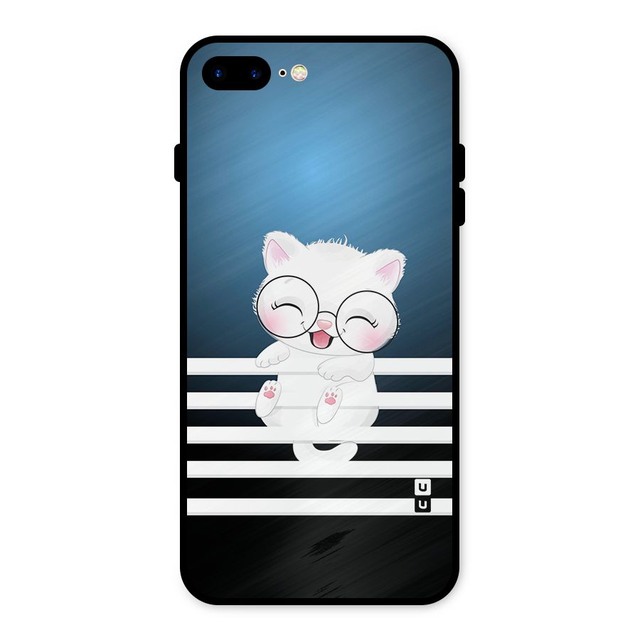 The Cat on Stripes Metal Back Case for iPhone 7 Plus