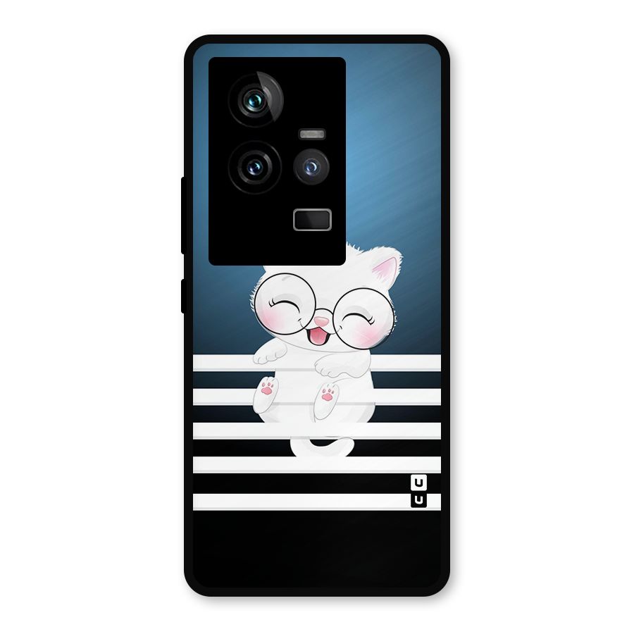 The Cat on Stripes Metal Back Case for iQOO 11 5G