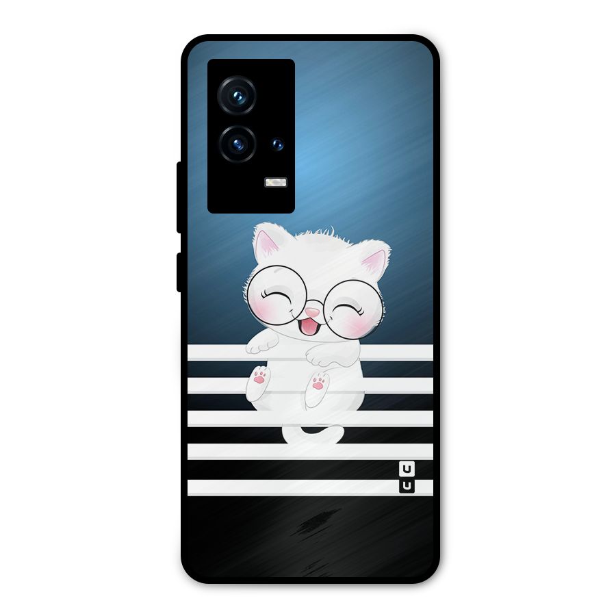 The Cat on Stripes Metal Back Case for iQOO 9 5G