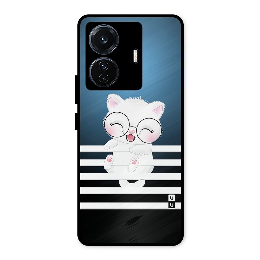 The Cat on Stripes Metal Back Case for iQOO Z6