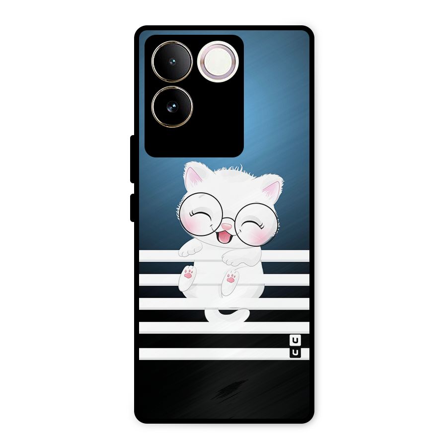 The Cat on Stripes Metal Back Case for iQOO Z7 Pro